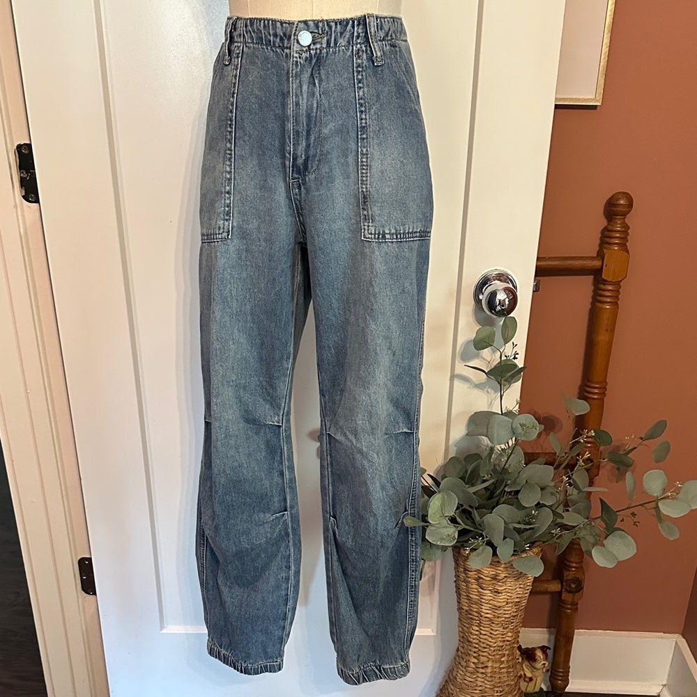 Rebecca Minkoff RM women’s cotton M zipper elastic cuffs relaxed jogger jeans